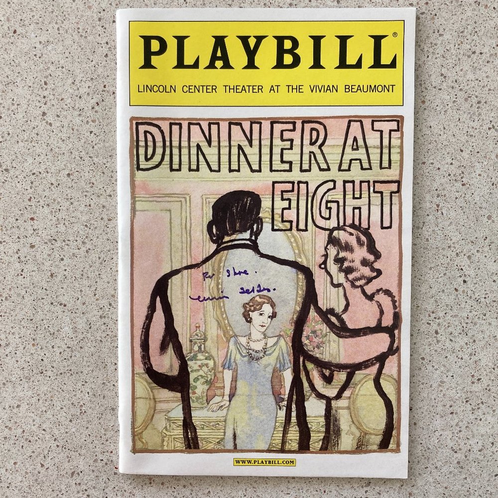Marian Seldes (Only Signed Inscribed Playbill Dinner at Eight Christine Ebersole